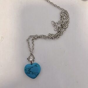 turquoise crystal heart pendant necklace